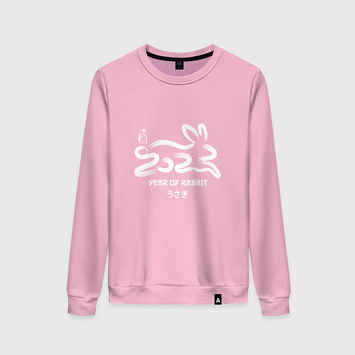 Женский свитшот Логотип кролика 2023 китайский новый год / Светло-розовый – фото 1