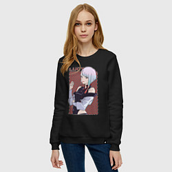 Свитшот хлопковый женский Милая Люси, цвет: черный — фото 2