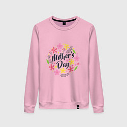 Свитшот хлопковый женский День мамы, цвет: светло-розовый