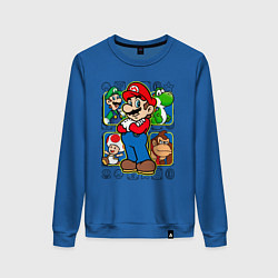 Свитшот хлопковый женский Супер Марио, цвет: синий
