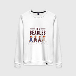 Свитшот хлопковый женский Beagles, цвет: белый