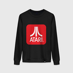 Свитшот хлопковый женский Atari logo, цвет: черный