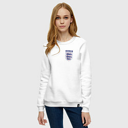 Свитшот хлопковый женский Сборная Англии логотип, цвет: белый — фото 2