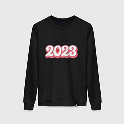 Свитшот хлопковый женский Love 2023, цвет: черный