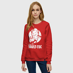 Свитшот хлопковый женский Vault boy - join the vault tec, цвет: красный — фото 2
