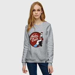 Свитшот хлопковый женский Nuka cola sticker, цвет: меланж — фото 2