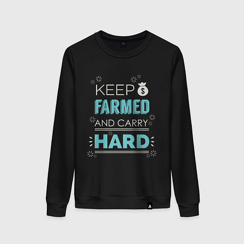 Женский свитшот Keep Farmed & Carry Hard / Черный – фото 1