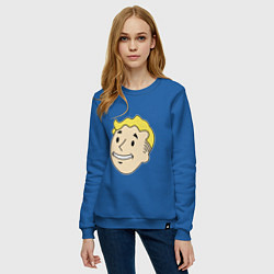 Свитшот хлопковый женский Vault boy head, цвет: синий — фото 2