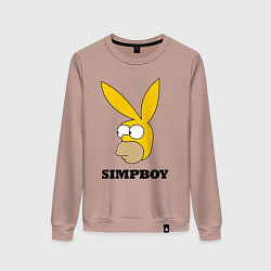 Свитшот хлопковый женский Simpboy - rabbit Homer, цвет: пыльно-розовый