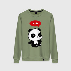 Свитшот хлопковый женский Милый маленький пандёныш, цвет: авокадо
