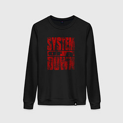 Свитшот хлопковый женский System of a Down ретро стиль, цвет: черный