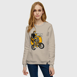Свитшот хлопковый женский BMX rider, цвет: миндальный — фото 2