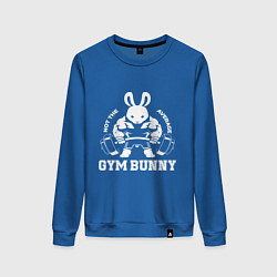 Свитшот хлопковый женский Gym bunny powerlifting, цвет: синий