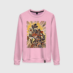 Свитшот хлопковый женский Дзётаро Кудзё указывает пальцем, цвет: светло-розовый