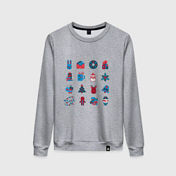 Женский свитшот Новогодние символы минимализм