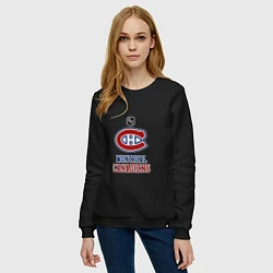 Свитшот хлопковый женский Монреаль Канадиенс - НХЛ, цвет: черный — фото 2