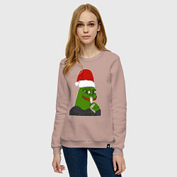 Свитшот хлопковый женский Новогодний пепе, цвет: пыльно-розовый — фото 2