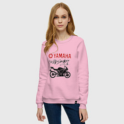 Свитшот хлопковый женский Yamaha - motorsport, цвет: светло-розовый — фото 2