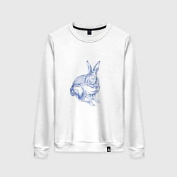 Свитшот хлопковый женский Водяной кролик без фона, цвет: белый