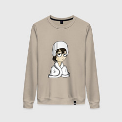 Свитшот хлопковый женский Достоевский хмурый, цвет: миндальный