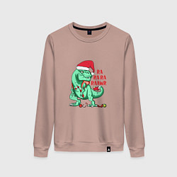 Свитшот хлопковый женский Raawr dinosaur, цвет: пыльно-розовый