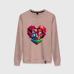 Женский свитшот Влюбленные в Minecraft