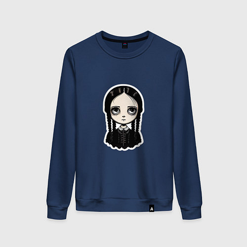 Женский свитшот Уэнсдей, Семейка Аддамс в стиле Бёртона / Тёмно-синий – фото 1