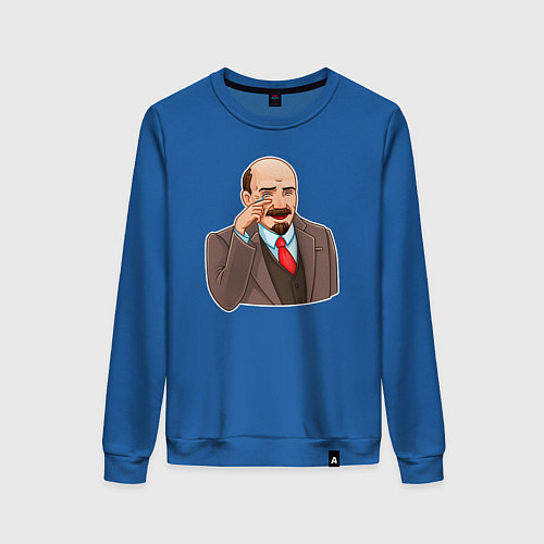 Женский свитшот Ленин смеётся / Синий – фото 1