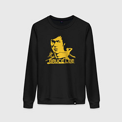 Свитшот хлопковый женский Bruce Lee fighter, цвет: черный