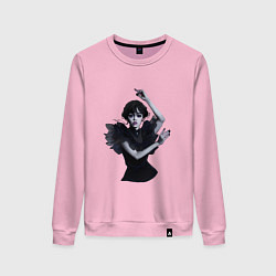 Свитшот хлопковый женский Wednesday dance hands, цвет: светло-розовый
