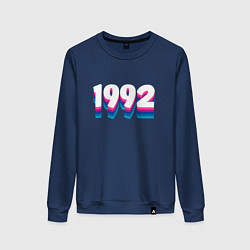 Свитшот хлопковый женский Made in 1992 vintage art, цвет: тёмно-синий