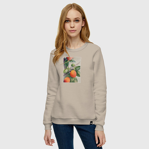 Женский свитшот Абрикос арт / Миндальный – фото 3