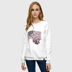 Свитшот хлопковый женский American eagle, цвет: белый — фото 2