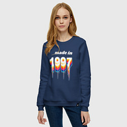 Свитшот хлопковый женский Made in 1997 liquid art, цвет: тёмно-синий — фото 2