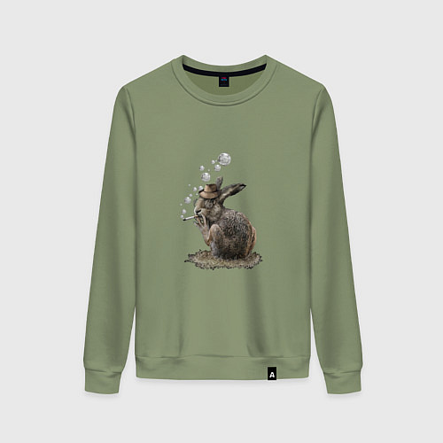 Женский свитшот Bubble rabbit / Авокадо – фото 1