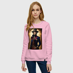 Свитшот хлопковый женский Johnny Depp steampunk, цвет: светло-розовый — фото 2