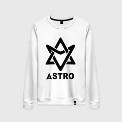 Свитшот хлопковый женский Astro black logo, цвет: белый