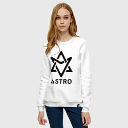 Свитшот хлопковый женский Astro black logo, цвет: белый — фото 2