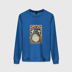 Свитшот хлопковый женский Totoro card, цвет: синий