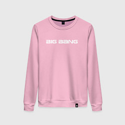 Свитшот хлопковый женский Big bang белый логотип, цвет: светло-розовый