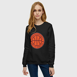 Свитшот хлопковый женский Love basketball, цвет: черный — фото 2