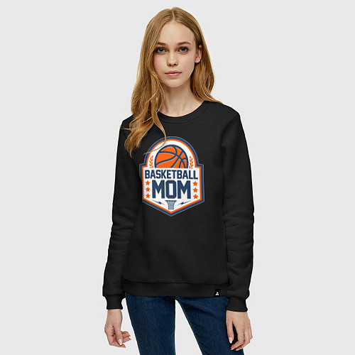 Женский свитшот Баскетбольная мама / Черный – фото 3