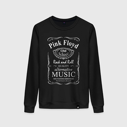 Женский свитшот Pink Floyd в стиле Jack Daniels / Черный – фото 1