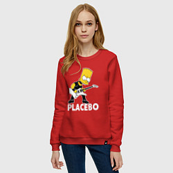 Свитшот хлопковый женский Placebo Барт Симпсон рокер, цвет: красный — фото 2