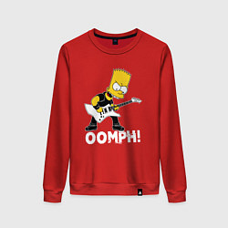 Свитшот хлопковый женский OOMPH! Барт Симпсон роке, цвет: красный