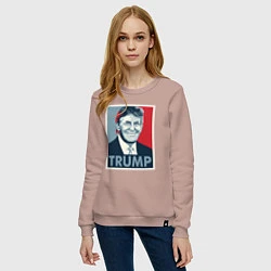 Свитшот хлопковый женский Trump, цвет: пыльно-розовый — фото 2