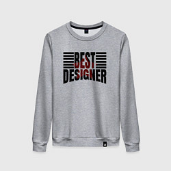 Свитшот хлопковый женский Best designer и линии, цвет: меланж