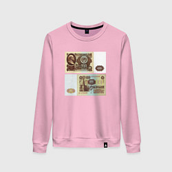 Свитшот хлопковый женский 100 советских рублей, цвет: светло-розовый