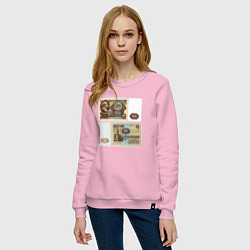 Свитшот хлопковый женский 100 советских рублей, цвет: светло-розовый — фото 2