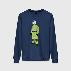 Свитшот хлопковый женский Пожарный МЧС России, цвет: тёмно-синий